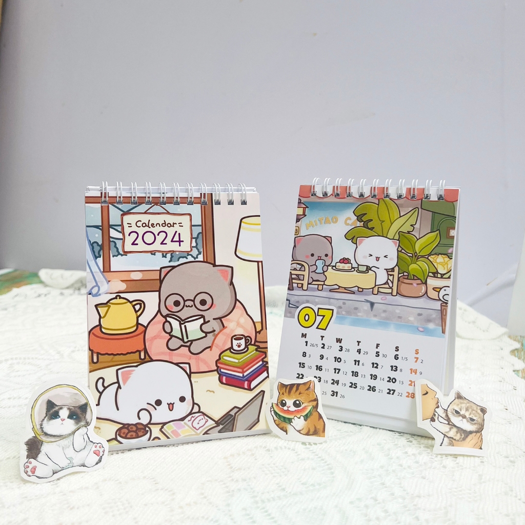 Lịch để bàn 2024 mini dễ thương ghi chú trang trí bàn học decor văn phòng có ngày âm