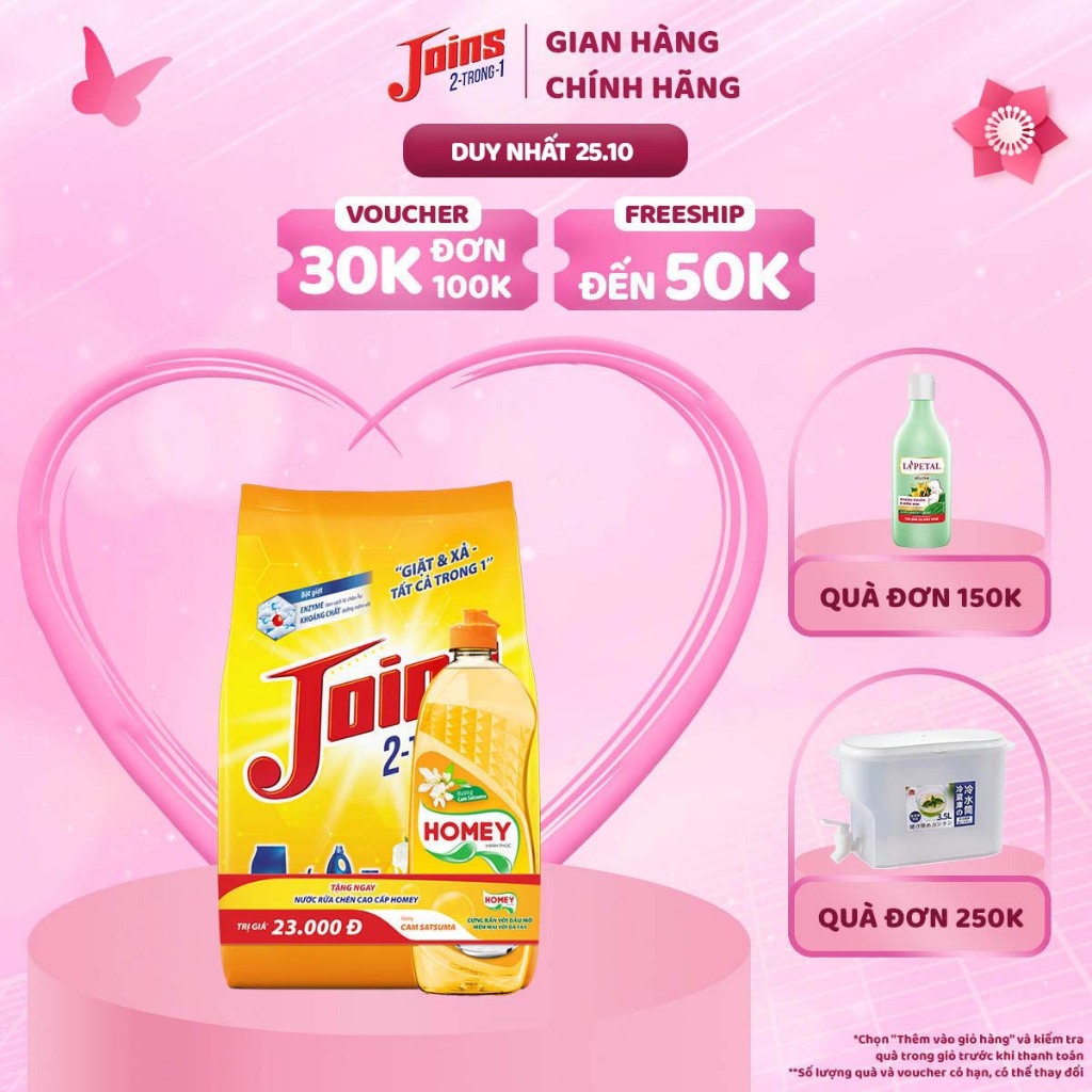 Bột Giặt Joins 2 Trong 1 Túi 2.7kg