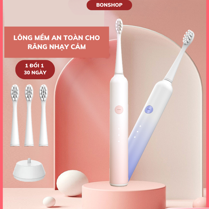 Bàn Chải Đánh Răng Lông Mềm, Công Nghệ Sóng Âm Sonic X7, Chải Sạch Mảng Bám Phù Hợp Cho Người Niềng Răng