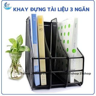 Khay đựng tài liệu 3 ngăn, kệ để bàn, giá đựng hồ sơ vừa giấy A4 để văn phòng làm việc