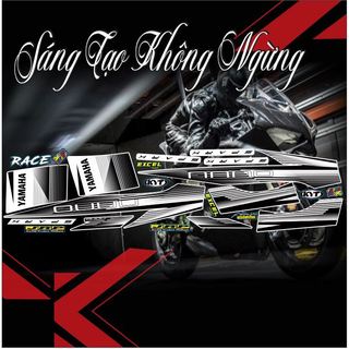 Tem xe sirius mẫu tem nano dán xe trắng độ kiểng đẹp