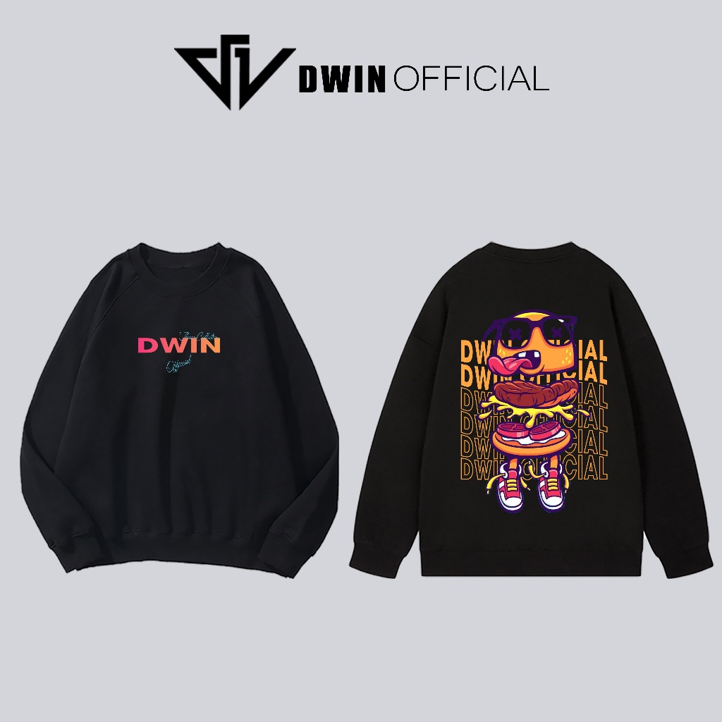 Áo sweater nỉ Food unisex DWIN basic nam nữ form rộng oversize local brand SP00110