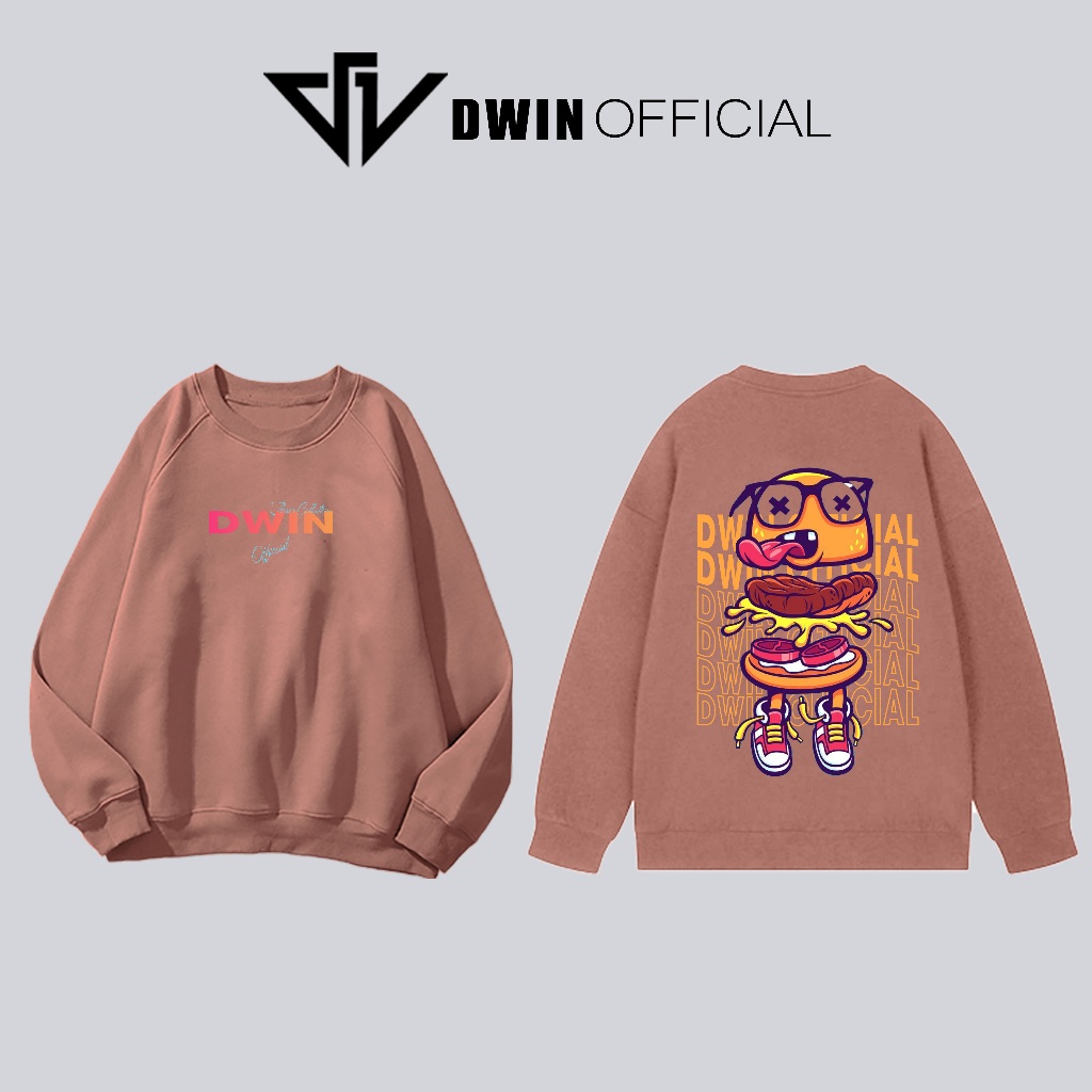 Áo sweater nỉ Food unisex DWIN basic nam nữ form rộng oversize local brand SP00110