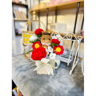 GIỎ HOA LEN HANDMADE THEO YÊU CẦU