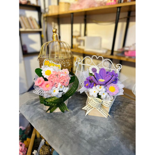 GIỎ HOA LEN HANDMADE THEO YÊU CẦU