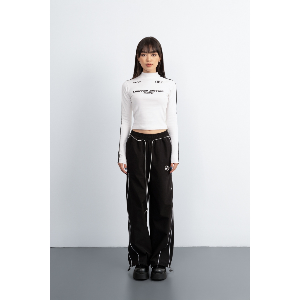 Áo thun croptop dài tay The Kim - Limited edition baby, áo thun dài tay cổ cao chất liệu cotton T228