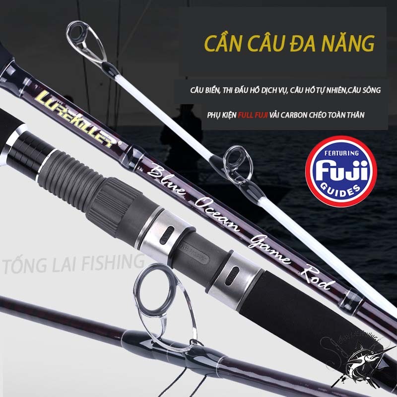 Cần câu biển LUREKILLER, thi đấu, đánh giải, phụ kiện full FUJI, CARBON xoắn x toàn thân, dài 3m, độ cứng XH