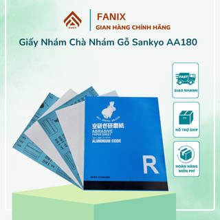Giấy nhám - chà nhám gỗ sankyo aa180 xám nhật, giấy đỏ tq p100, mịn, chuyên cho gỗ, chống nước