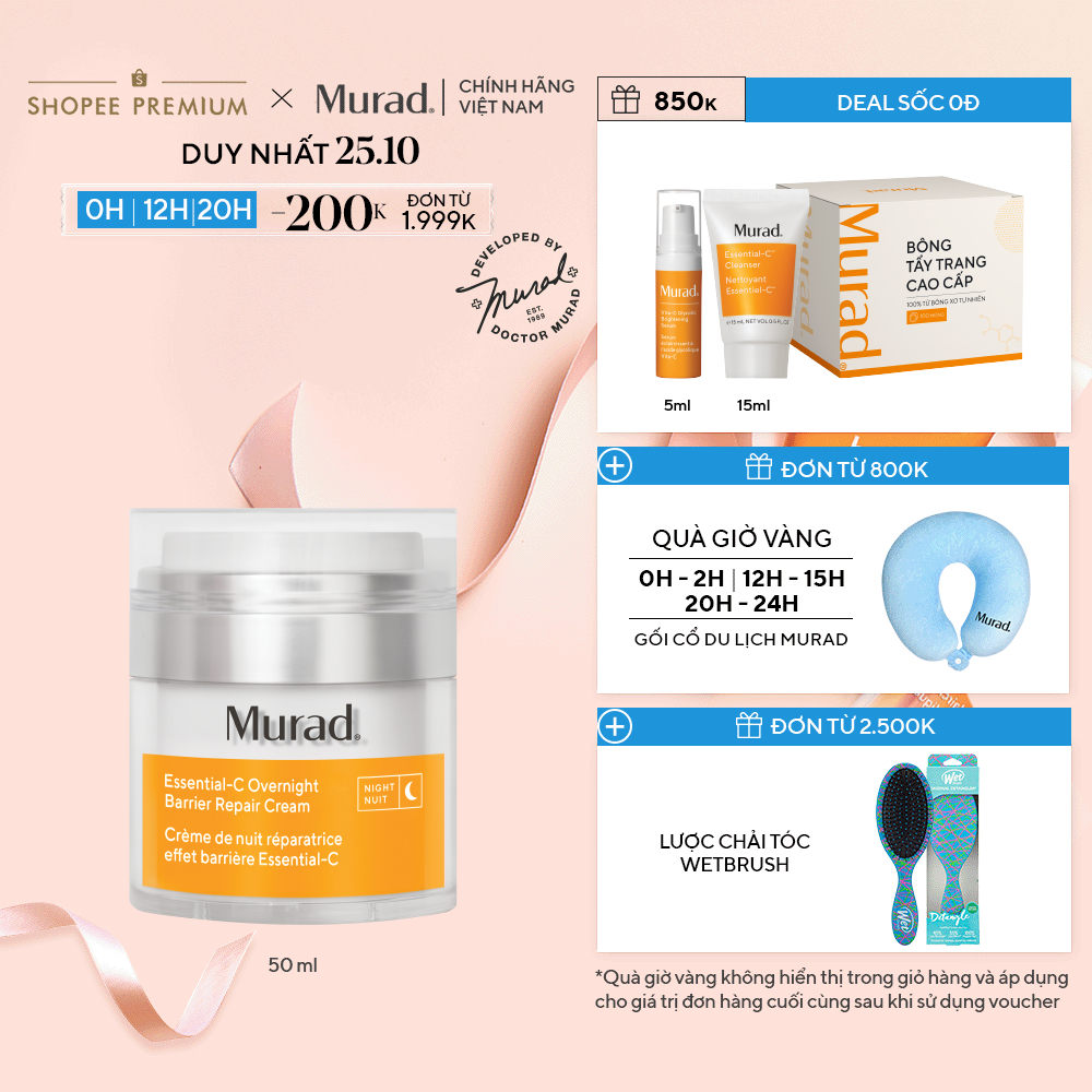 Kem Dưỡng Phục Hồi Da Ban Đêm - Murad Essential-C Overnight Barrier Repair Cream 50ml