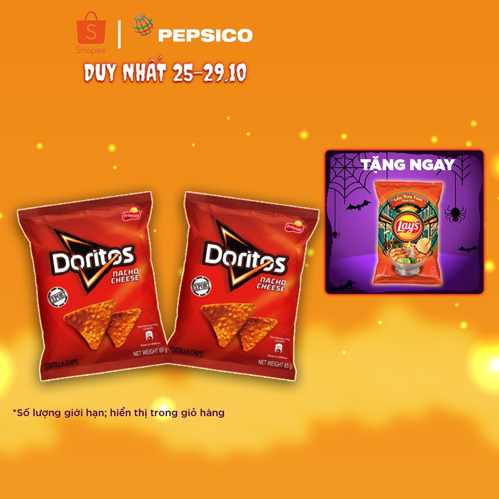 Combo 2 gói Snack Ngô Giòn Doritos Vị Nacho Cheese (2 x 65g/gói)