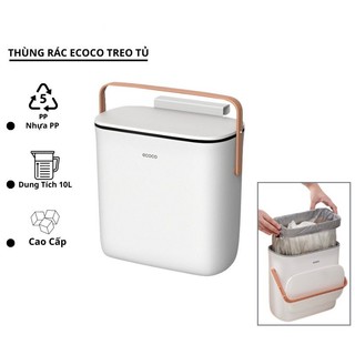 Thùng đựng rác 10L ECOCO thông minh dán tường treo tủ bếp để nhà vệ sinh-VC24