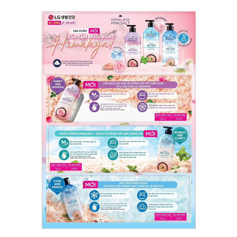 1 chai sữa tắm muối hồng Hymalaya 500gam