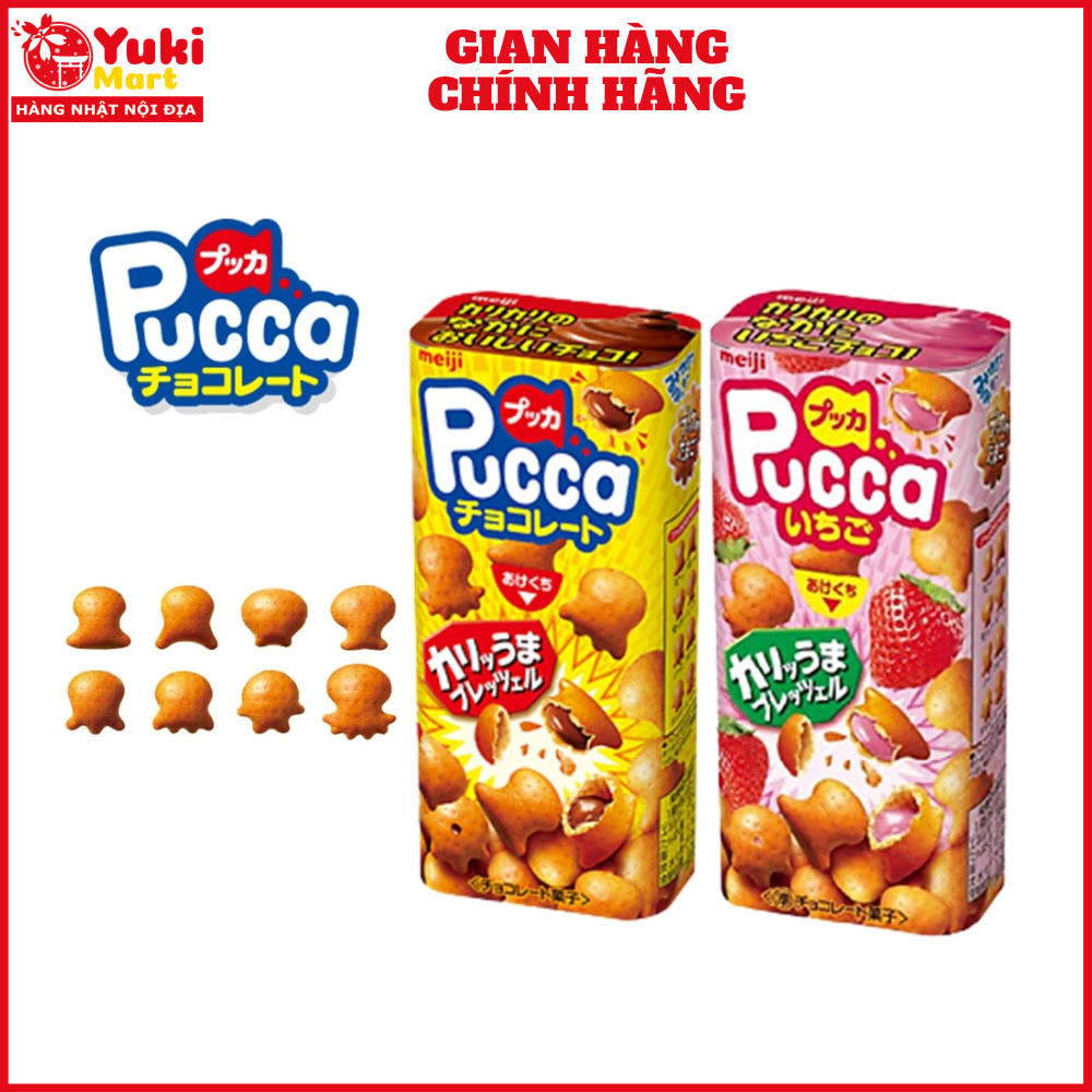 Bánh quy nhân socola Meiji Pucca Hộp 39g