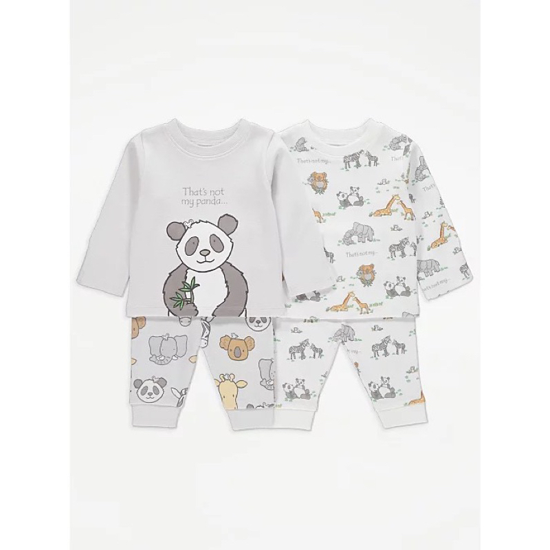 Set 2 bộ dài tay chi bé hoạ tiết gấu yêu săn sale UK sz 6-9m, 9-12m