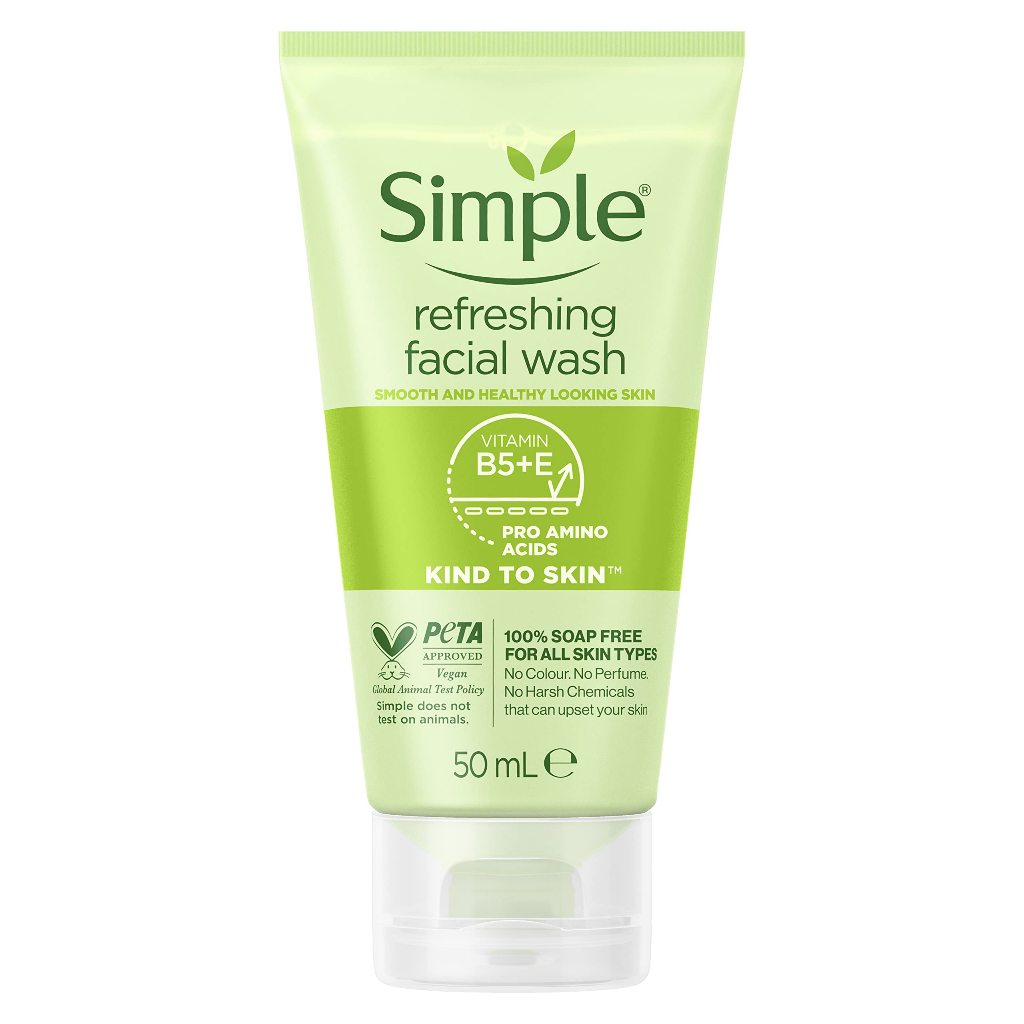 Sữa rửa mặt Simple Refreshing Facial Wash size travel 50ml Date 08/2025