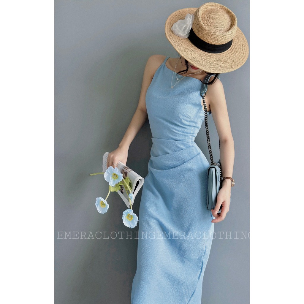 Váy EmeDress xanh trời  tôn dáng