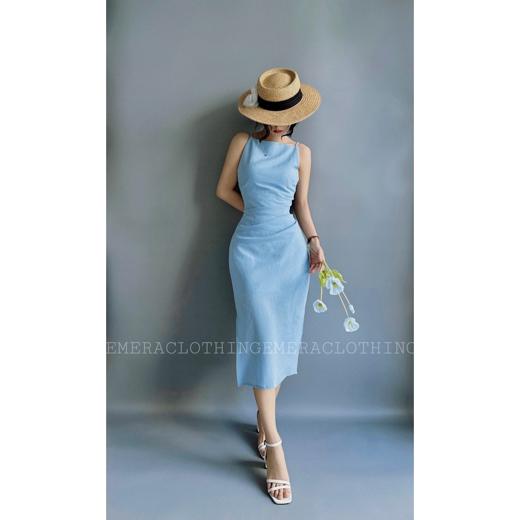 Váy EmeDress xanh trời  tôn dáng