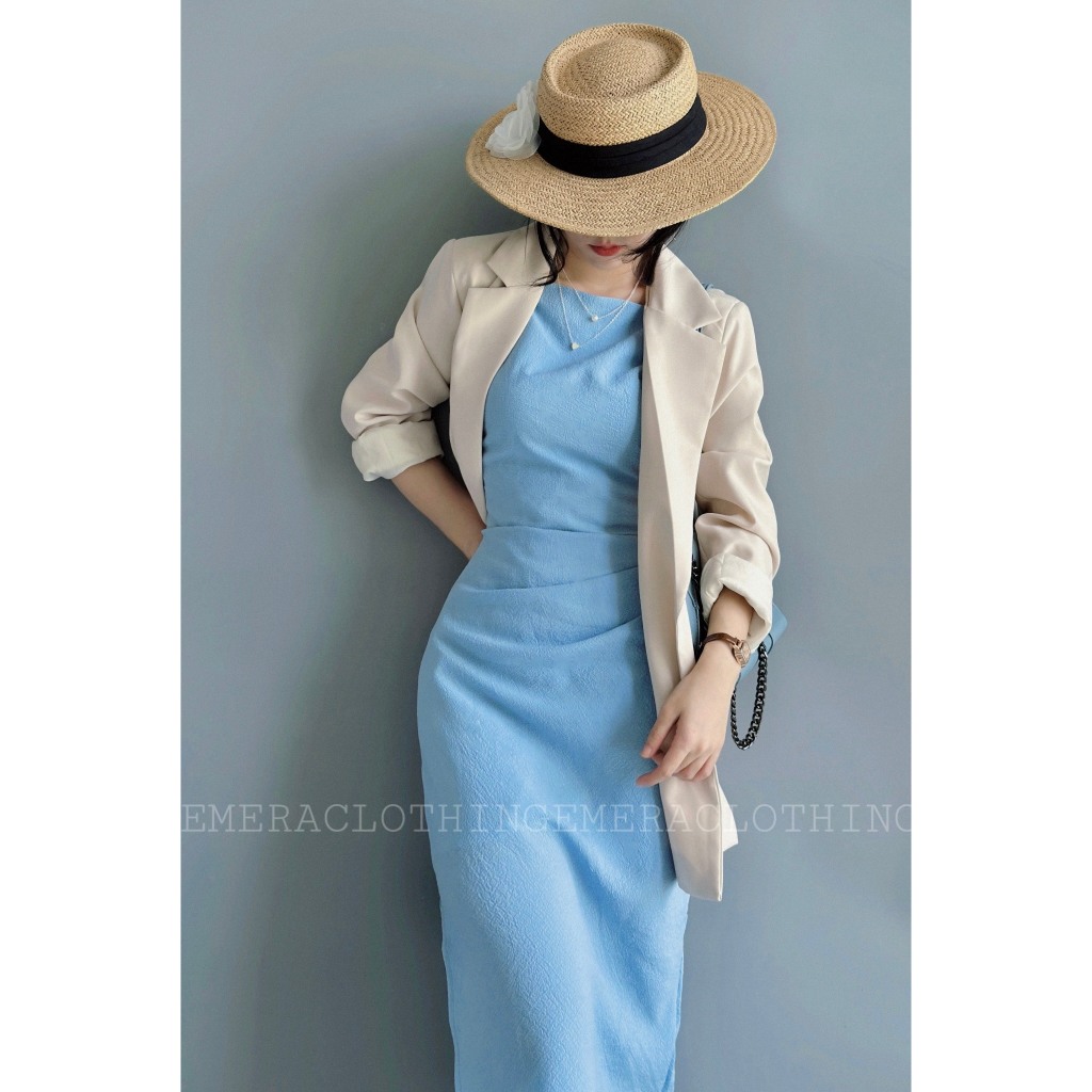 Váy EmeDress xanh trời  tôn dáng