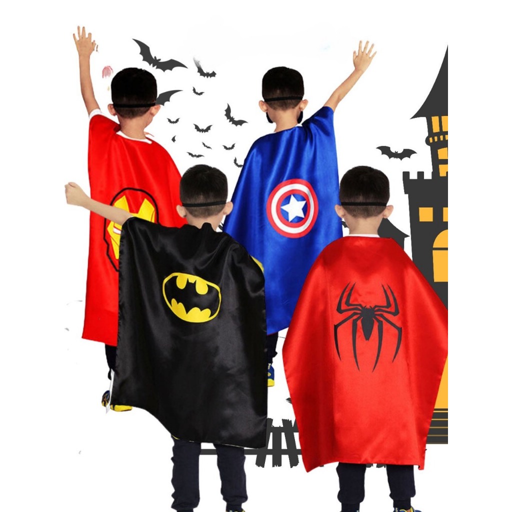 Áo choàng siêu nhân, công chúa elsa kèm mặt nạ cho bé, chất vải mềm mịn nhẹ bay, đồ chơi Halloween