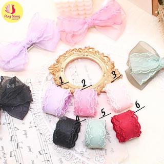 Ruy băng ren 2 đầu 2.5cm dùng làm nơ kẹp tóc, nơ trang trí...