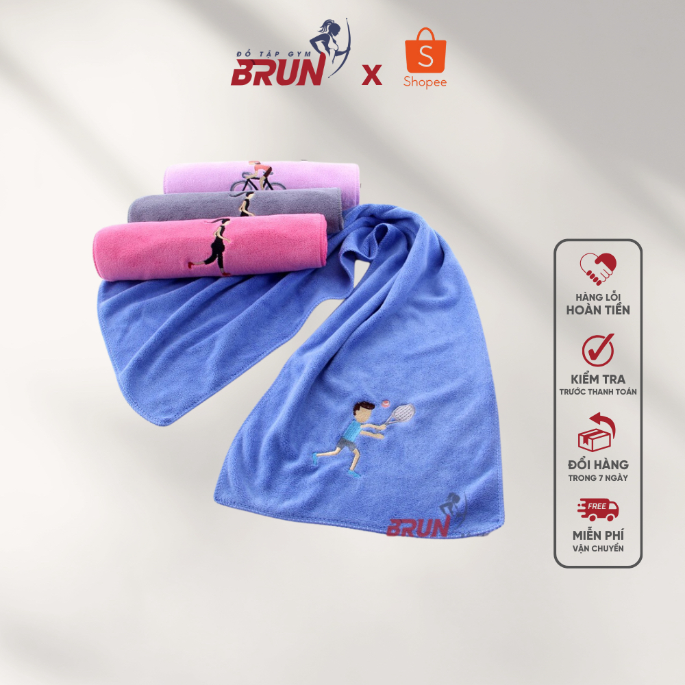 Khăn lau mồ hôi tập gym, yoga. chơi thể thao - Khăn tắm - Cotton dày dặn mềm mại siêu thấm - BRUN