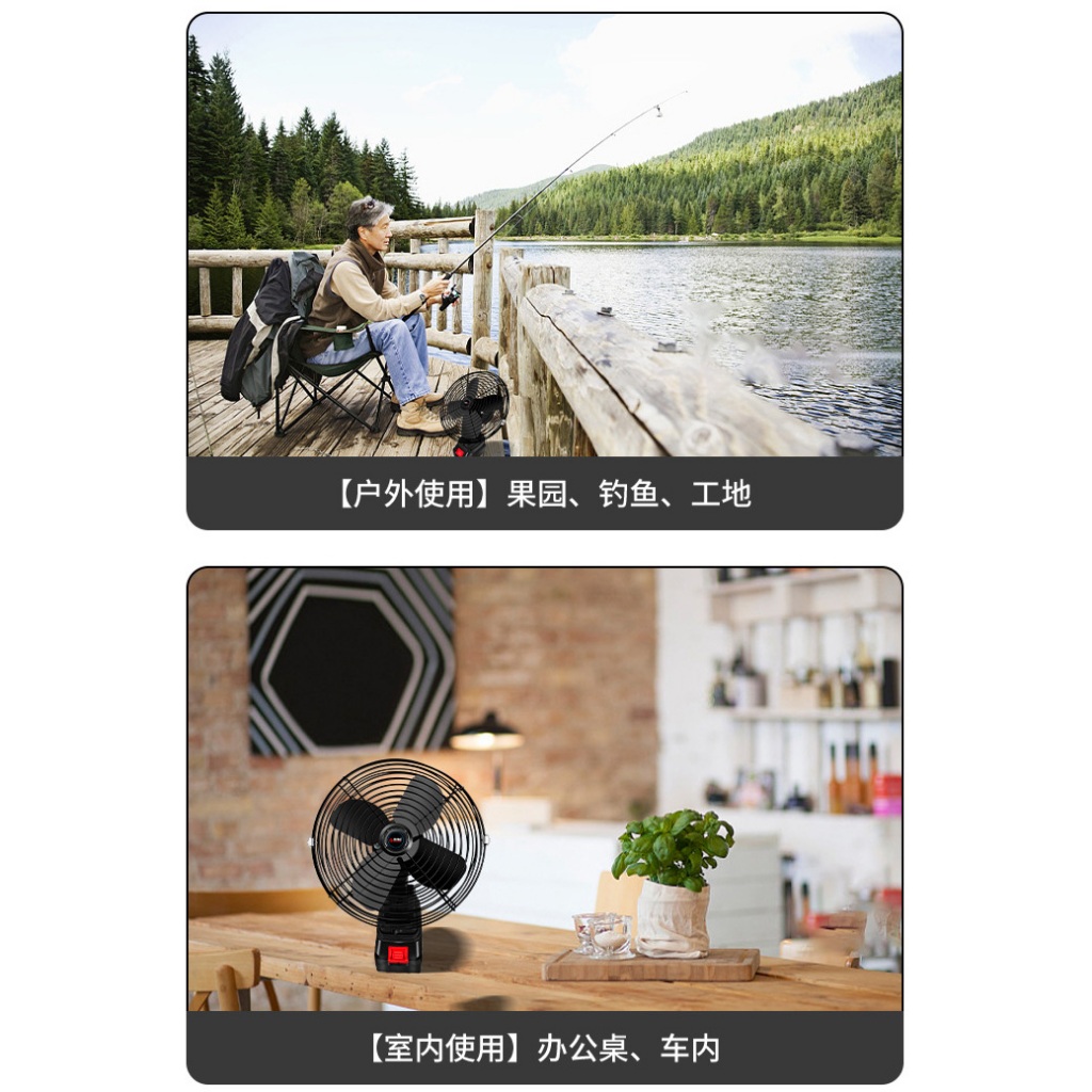 Thân quạt chạy pin 8 inch, sài chung pin Makita 18v chân pin phổ thông