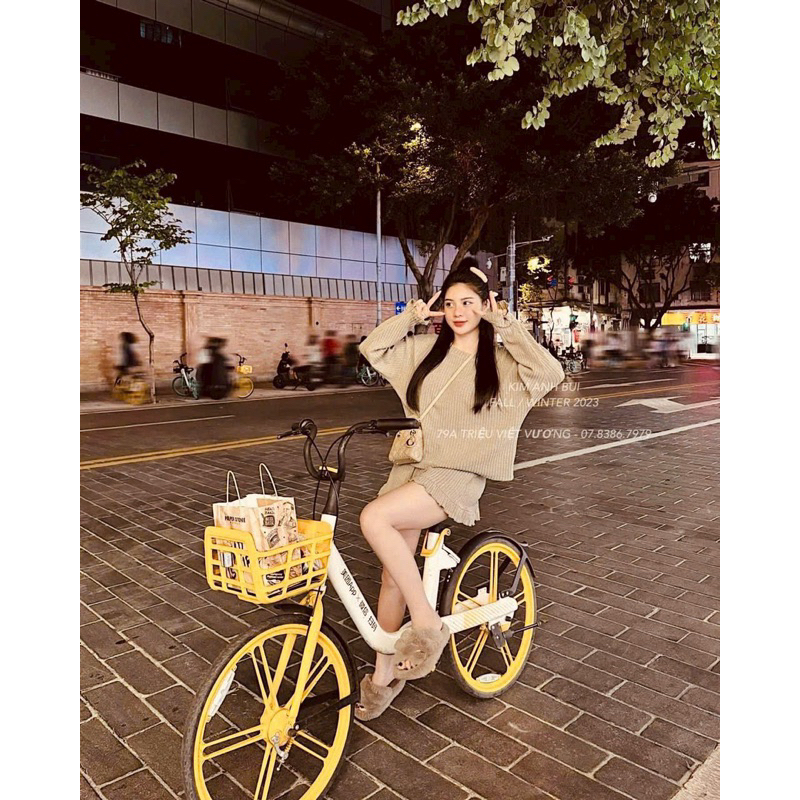 Set áo tay dài phối quần short viền bèo