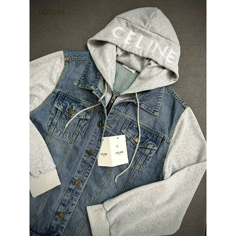 Áo khoác denim - Celine - Hoodie mũ thêu hot hit