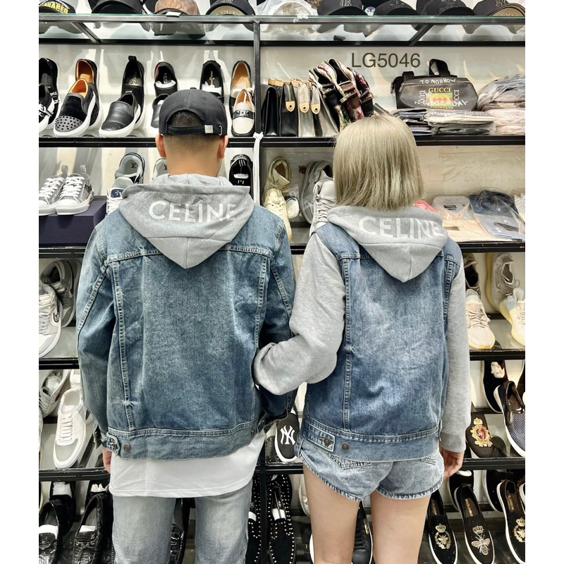 Áo khoác denim - Celine - Hoodie mũ thêu hot hit
