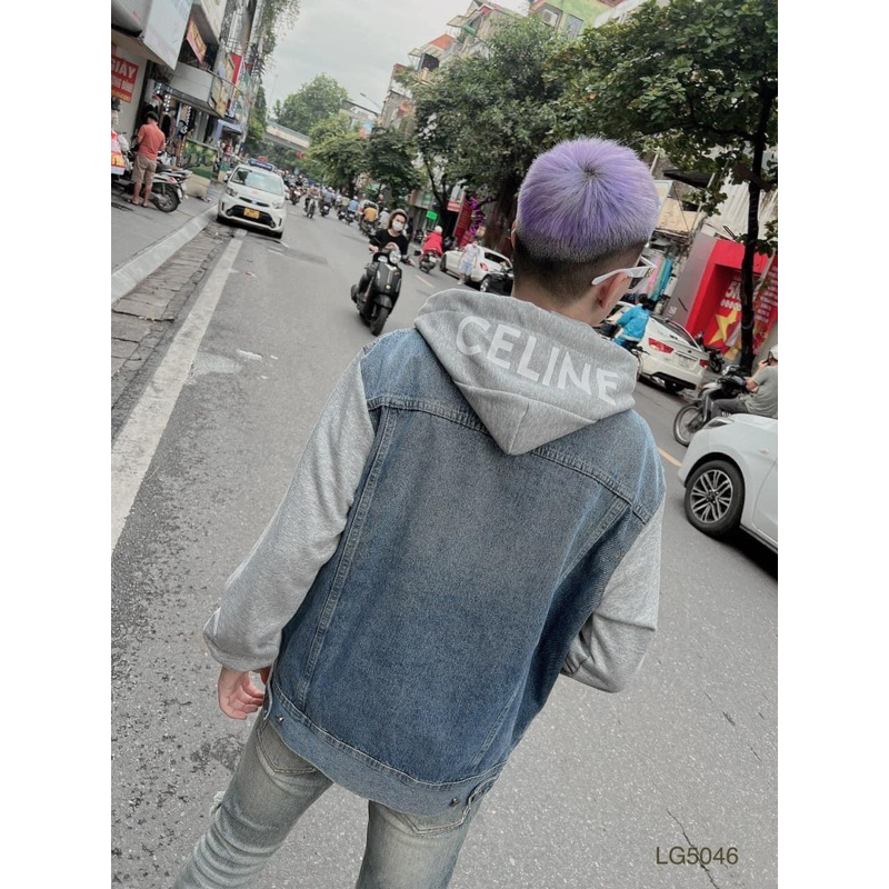 Áo khoác denim - Celine - Hoodie mũ thêu hot hit