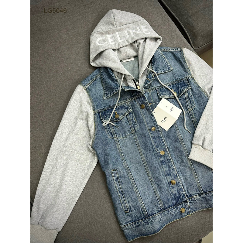 Áo khoác denim - Celine - Hoodie mũ thêu hot hit