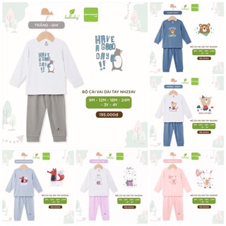 [CHÍNH HÃNG] Bộ dài tay cài vai cotton dày dặn ấm áp họa tiết trẻ em Lullaby