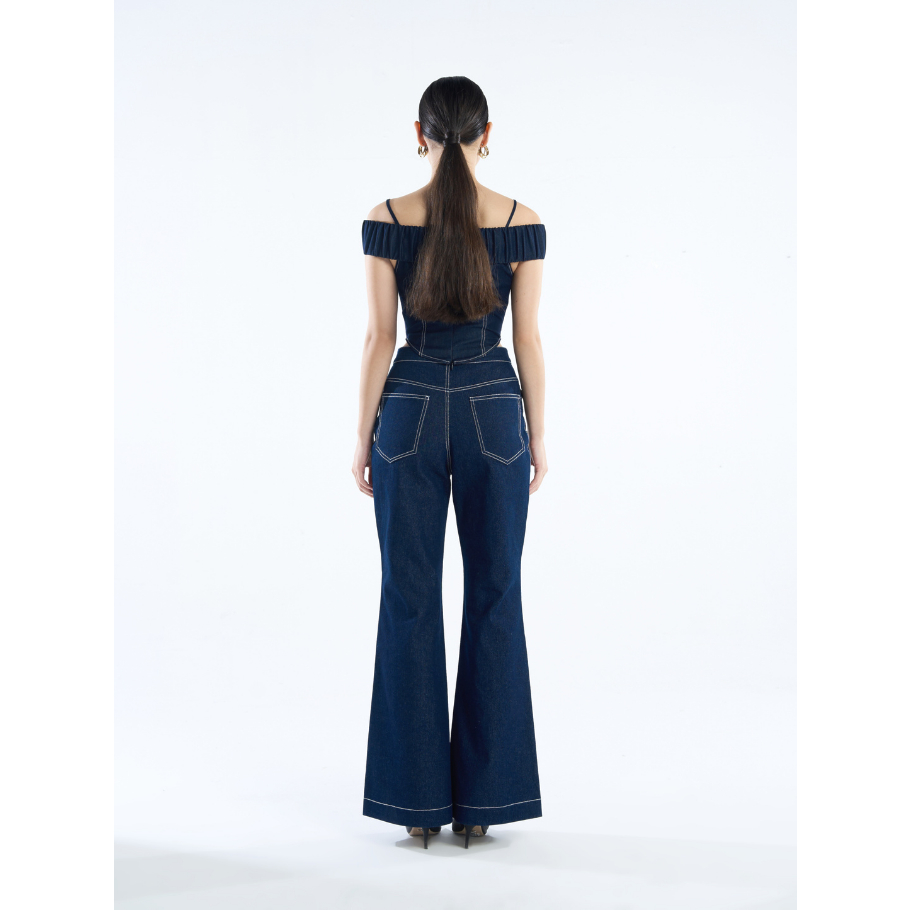 COCO SIN - Áo Jean Thun Xanh Trẹt Vai