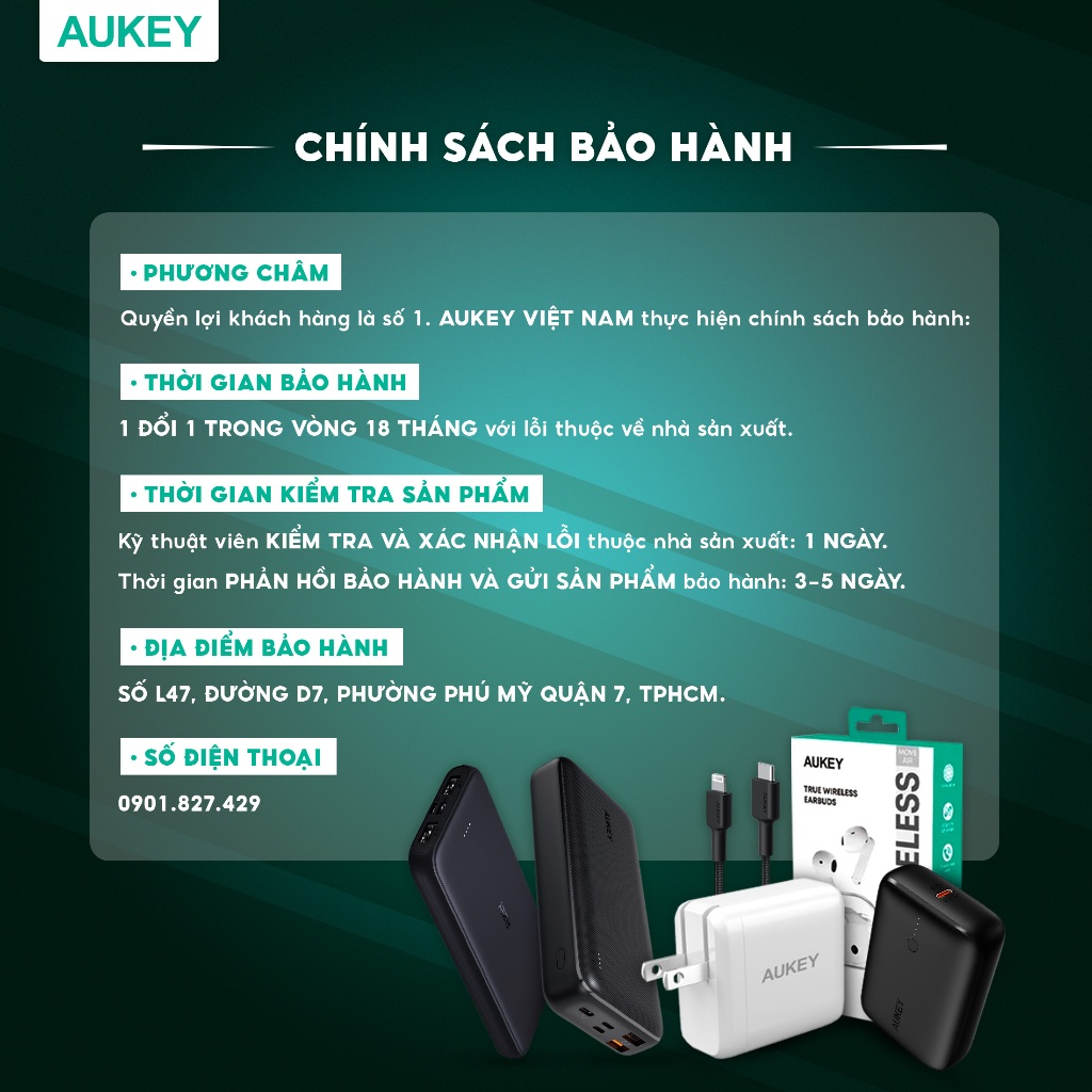 Pin sạc dự phòng Aukey Basix Slim PB-N99 10000mAh chống cháy nổ