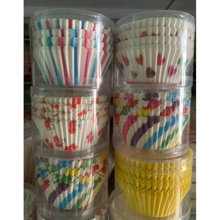 Cúp giấy mỏng mềm nướng bánh muffin cupcake set 50 cái có hộp đựng greenkios