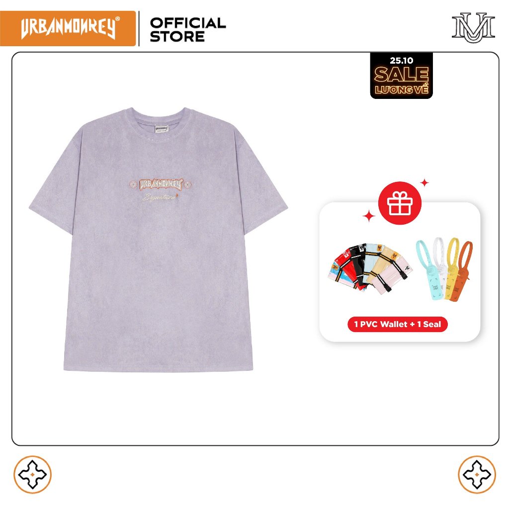 Áo Thun URBAN MONKEY GOBLIN SIGNATURE SUEDE PURPLE TEE Chất Liệu Da Lộn dày Dặn