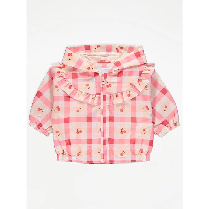 Áo khoác kéo khoá có mũ màu hồng xinh yêu săn sale UK sz 12-18m, 18-24m