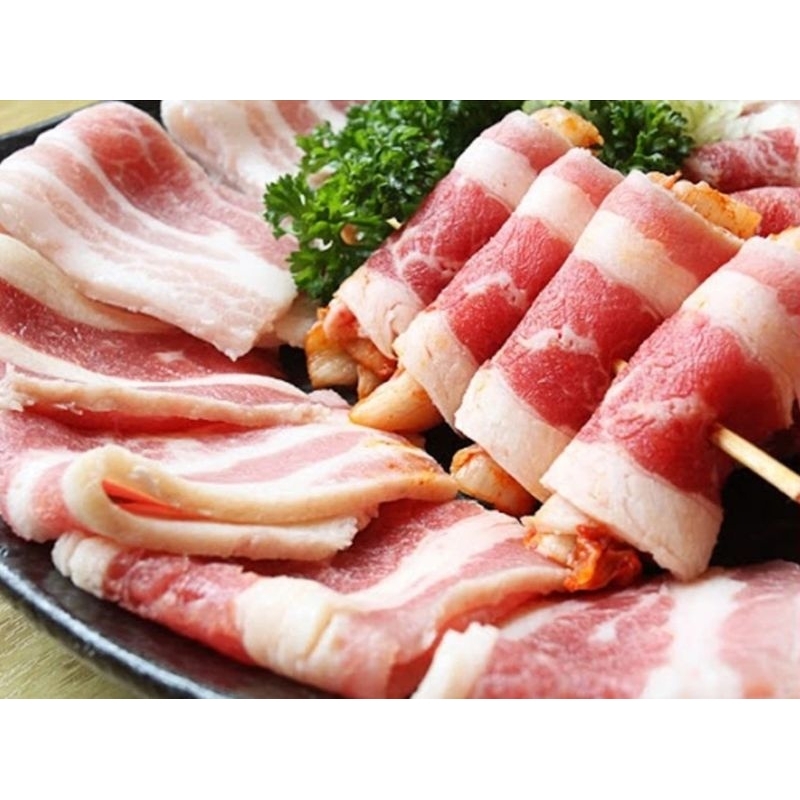 BA CHỈ HEO CUỘN & TRẢI. Khay 500g