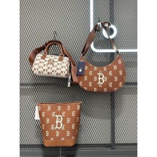 Túi chính hãng mlb hobo bag bucket bag jacquard bag boston brown màu nâu
