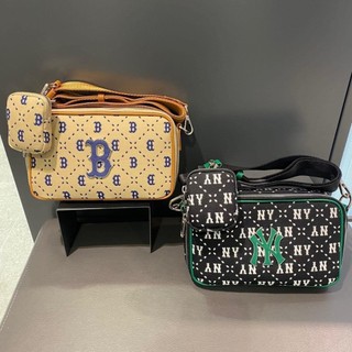Túi đeo chéo chính hãng mlb dia monogram jacquard boston red sox màu kem size 23 3acrm013n-43sal