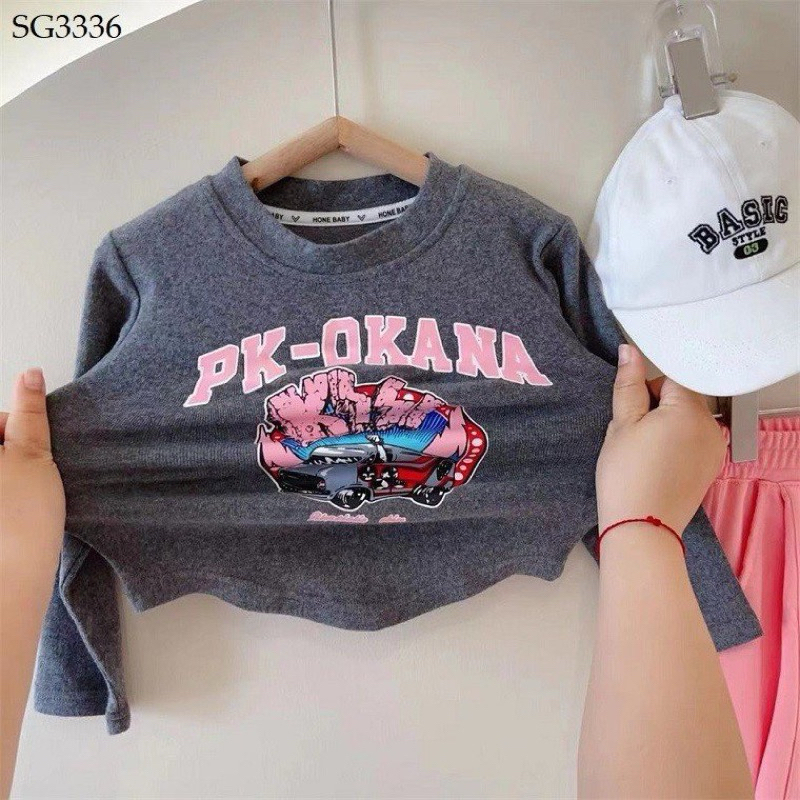 Set Áo Thun Tay Dài Và Quần Dài Phong Cách Mới Dành Cho Bé Gái