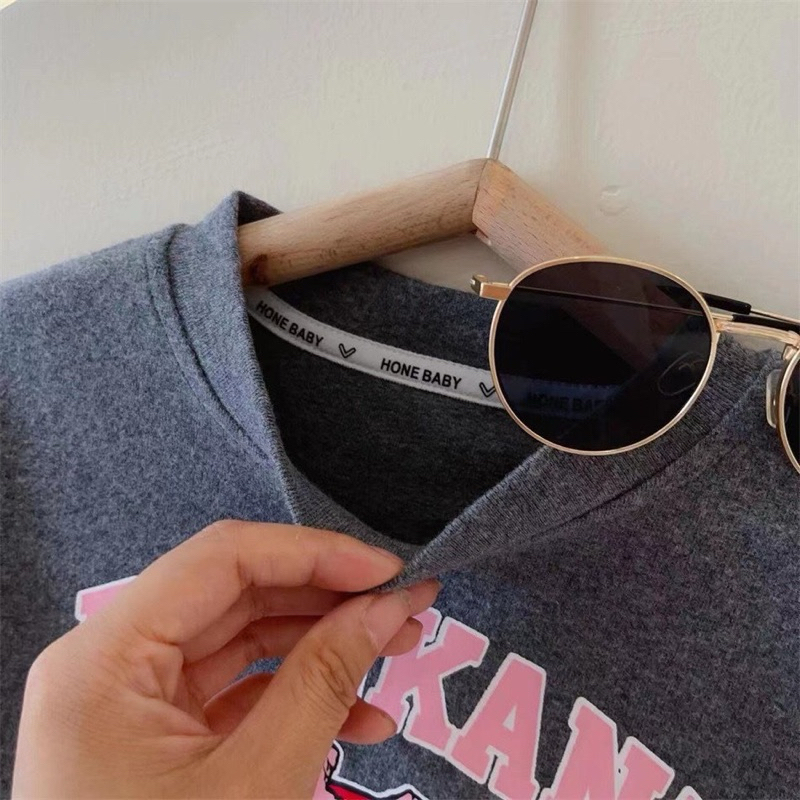 Set Áo Thun Tay Dài Và Quần Dài Phong Cách Mới Dành Cho Bé Gái