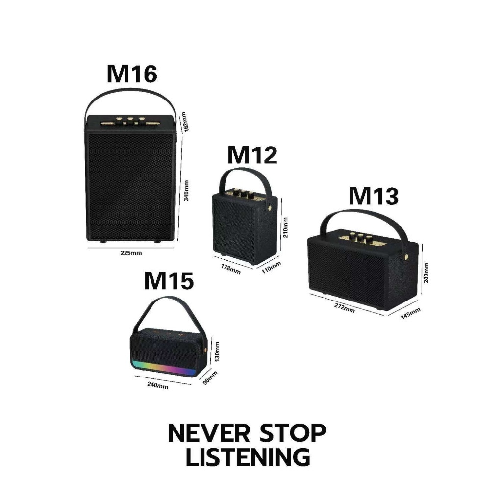 Loa Bluetooth Marshall M16 Thế Hệ Mới 2023 Bass Mạnh Âm Thanh Hay Bluetooth 5.2 PT01 TECHBONHN1