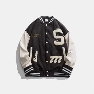 Áo khoác Bomber nỉ Varsity jacket lót bông chữ thêu cho cả nam nữ hot nhất năm  nay