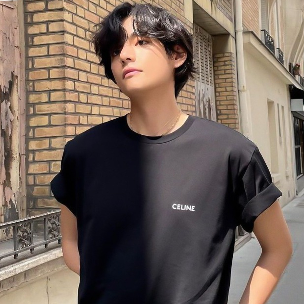 Áo thun unisex V BTS  logo CL basic form rộng vải cotton 100% cao cấp VNXK