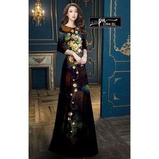 Pn1204 - vải tằm ý in 3d - vải mềm mỏng - co giãn - mát - nhẹ - ít nhăn