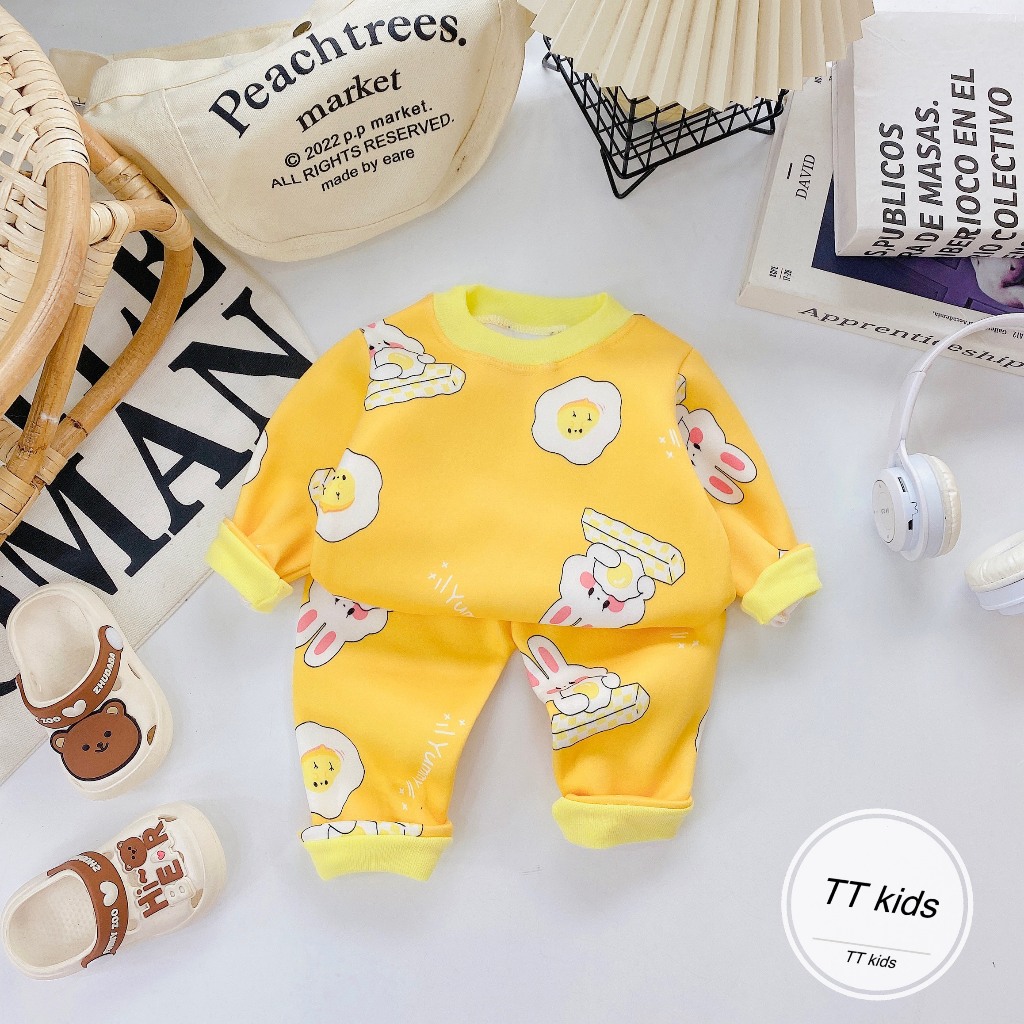 Bộ Quần Áo Thu Đông Nỉ Bông, bao ấm, bao xinh, mềm mịn, dài tay, cho bé gái BD119