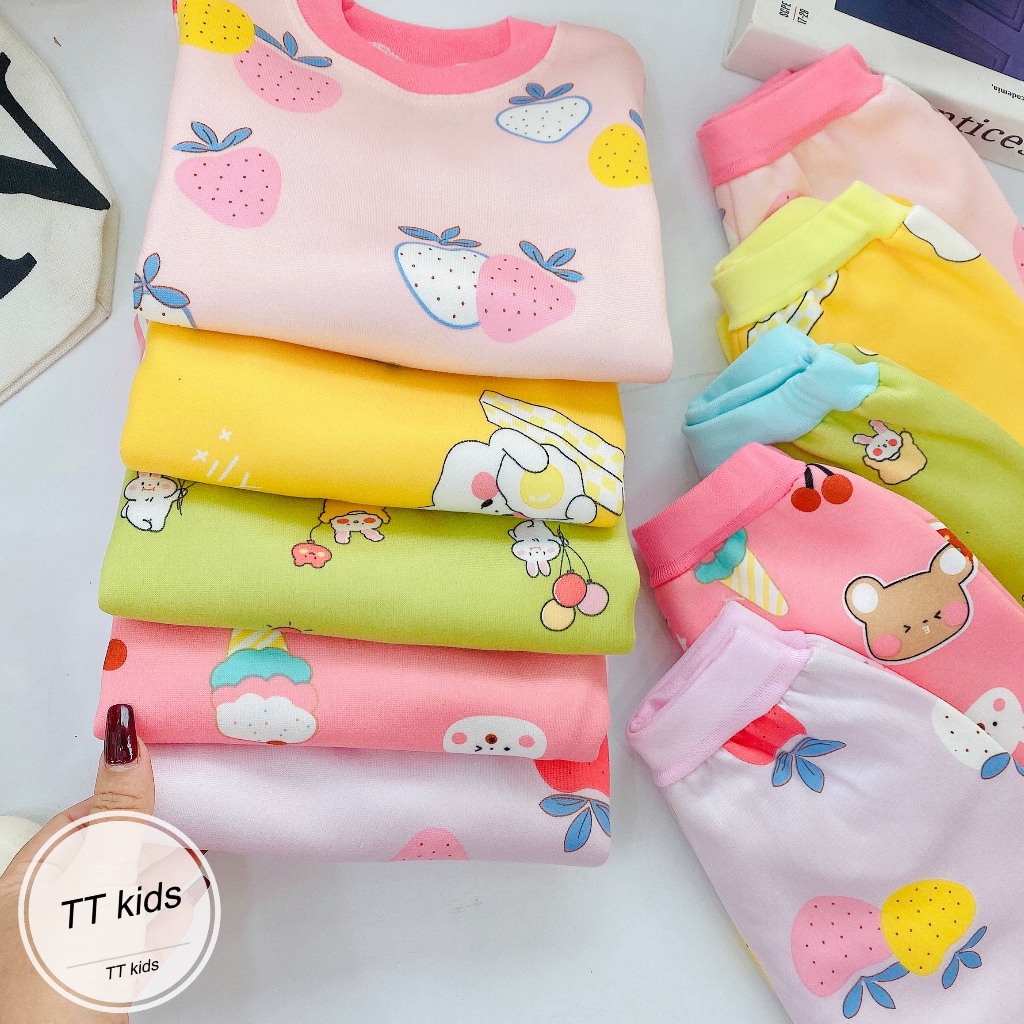 Bộ Quần Áo Thu Đông Nỉ Bông, bao ấm, bao xinh, mềm mịn, dài tay, cho bé gái BD119