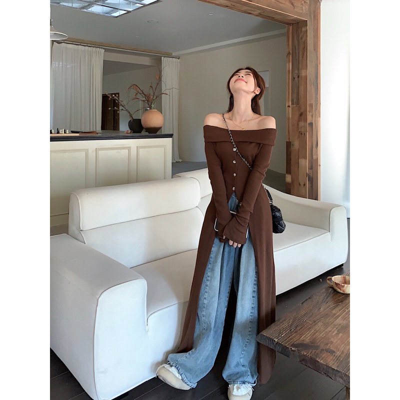 TKLIHN Áo len Cardigan dáng dài ULZZANG phong cách ROSES BLACKPINK hot TREND 2023 Ado len dáng dài HOT FASHIONITA retro