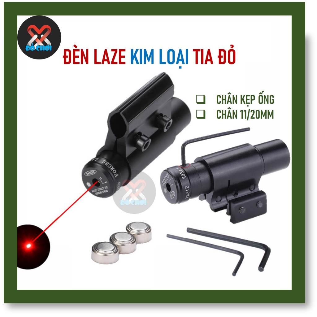 Đèn Laze Kim Loại Tia Đỏ LZ1 Dùng Pin Cúc Áo Chân 11/20 hoặc Kẹp Ống - Đồ Chơi X